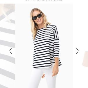 Tuckernuck navy & white swing striped sweatshirt